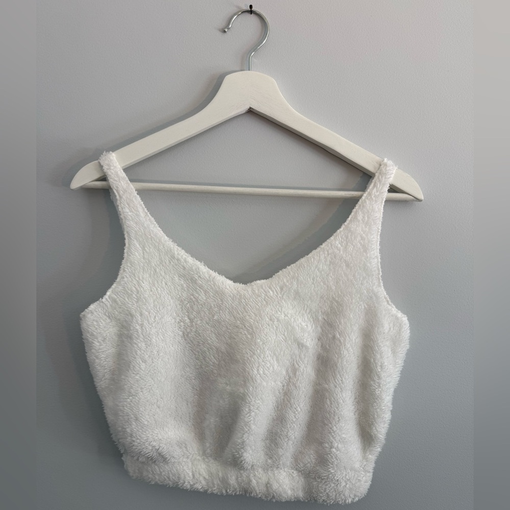 Cozy White Fuzzy Tank Top